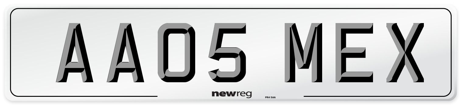 AA05 MEX Number Plate from New Reg